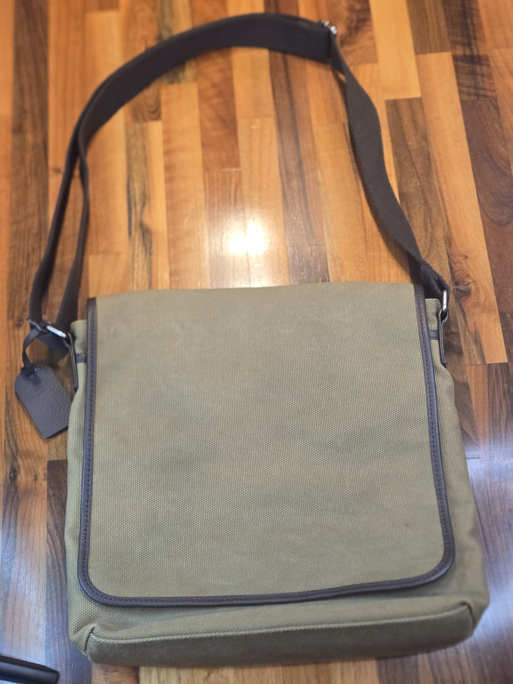 Levenger Canvas & Leather Field Messenger Bag - NWOT